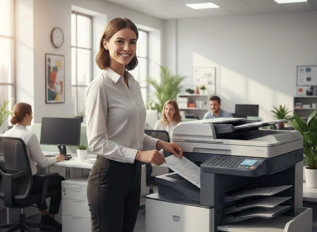 Mutlu, düzenli ofis ortamı